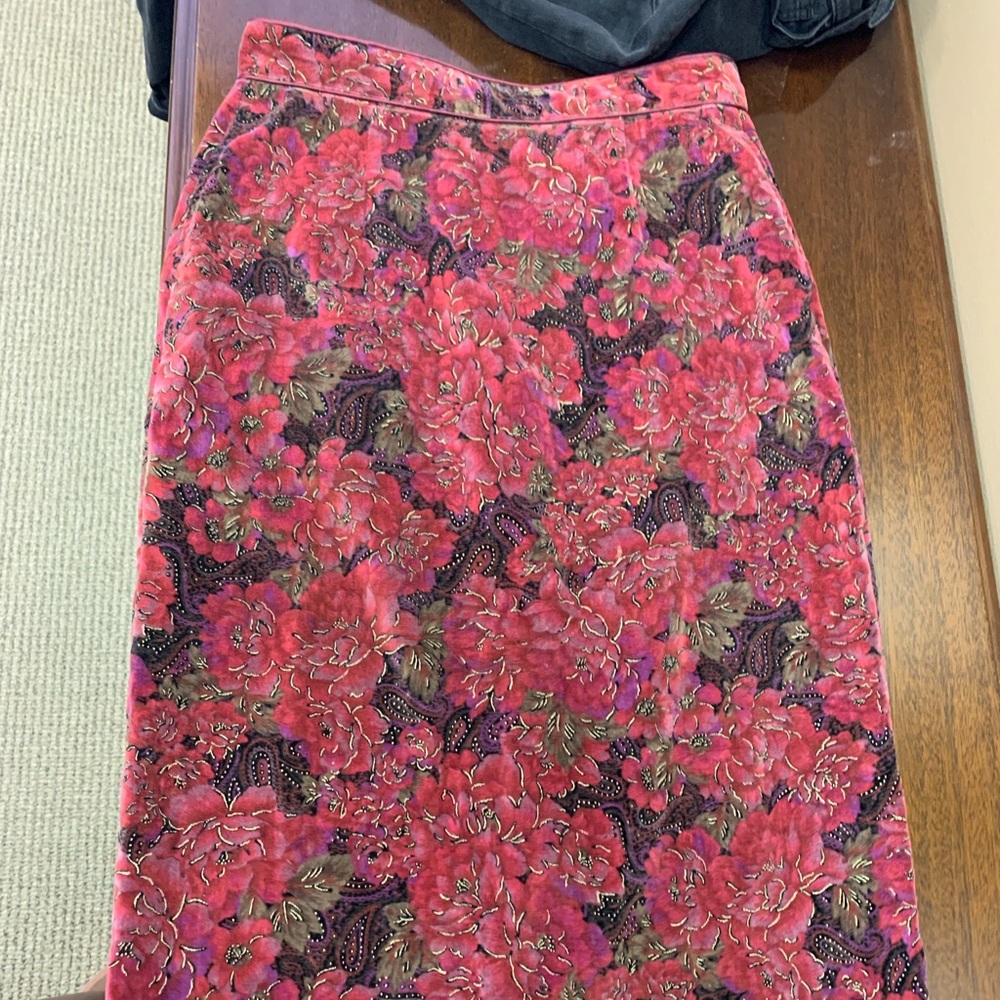 Vintage midi suede or corduroy skirt